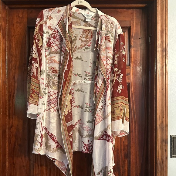 Citron Red and White Patterned Blazer - Picture 1 of 5